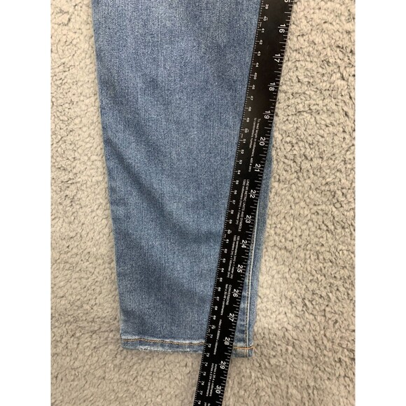 Womens Code Bleu Denim Jeans 12 High Rise Flat Front Pocket Distressed - Picture 10 of 12